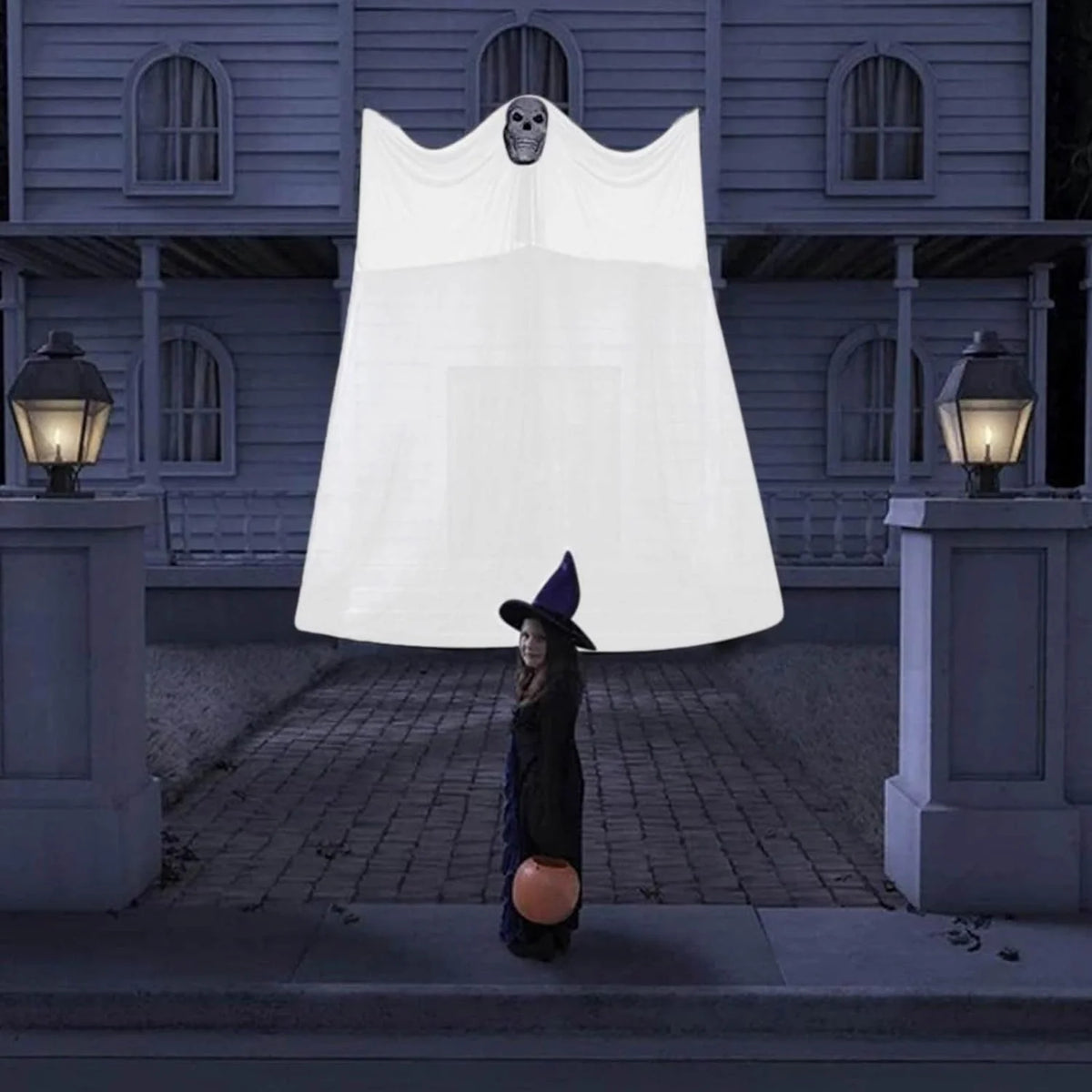 LED horror ghost yarn large hanging ghost light Halloween decoration