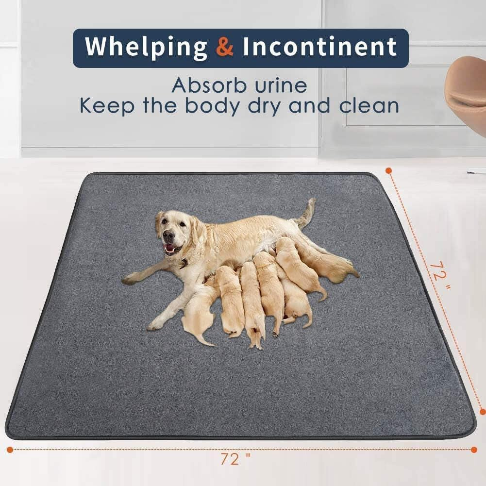 Washable Pee Pads for Dogs, Extra Large Reusable Dog Pee Pad, Waterproof Pet Mat.