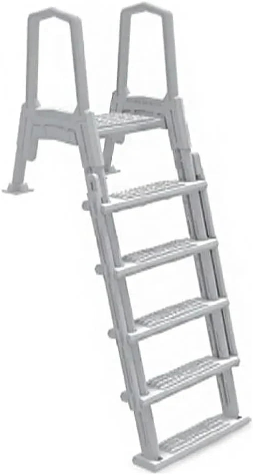 Select Anti-Slip in-Pool Steps | Gray | for Above Ground Swimming Pools | Can Mount to Decks 48" to 54" H | Safety Stairs Capacity Up to 300 lbs