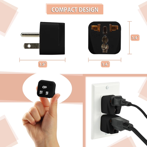2P UK to US Plug Adapter, Universal Plug Adapter Plug
