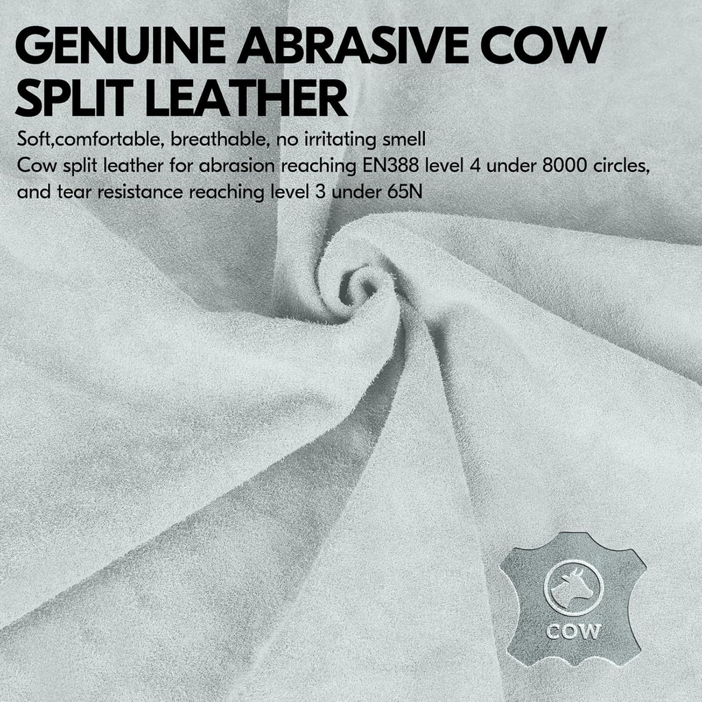 1-Pair Safety Leather Work Gloves