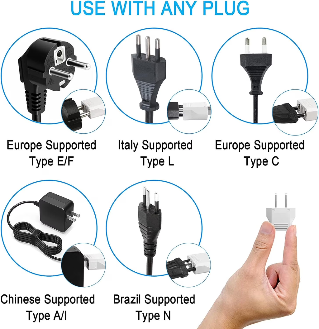 6 Pack European to US Plug Adapter, Plug Adapter European to American, EU to US Plug Adapter, 220V to 110V Adapter Plug for Travel, Europe to American Canada Mexico Power Plug Converter (Type A)