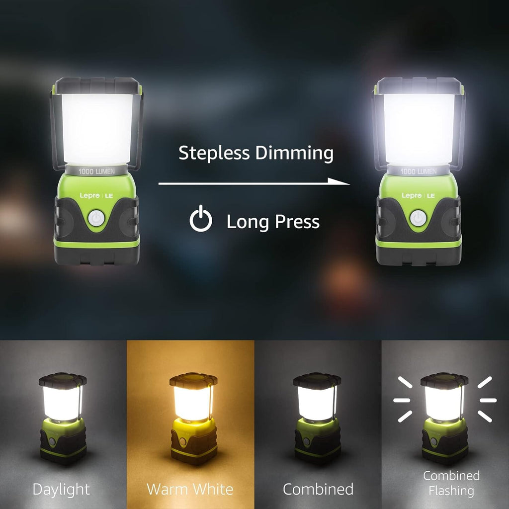 Waterproof Tent Light with 4 Light Modes, Camping Essentials, Portable Lantern Flashlight for Camping, Emergency Light, Power Outages, Not Rechargeable