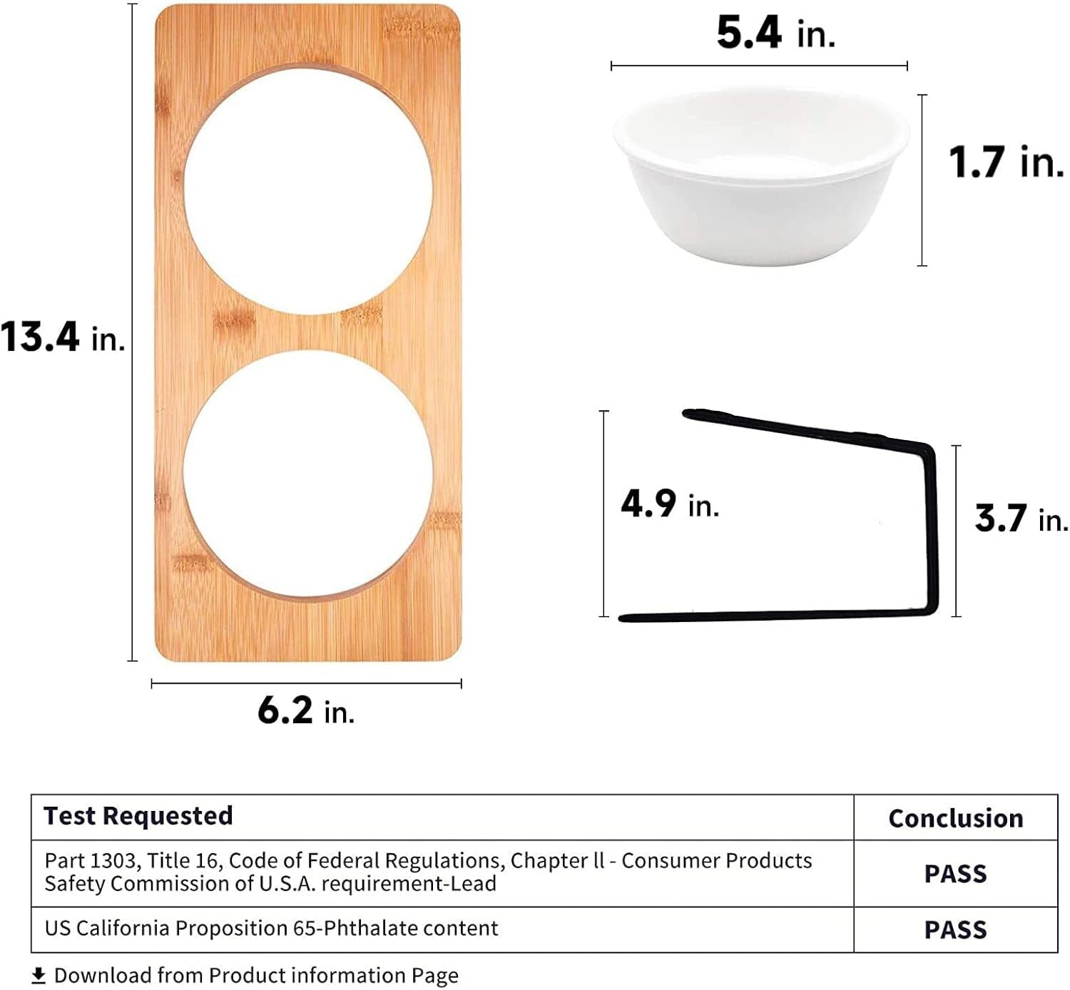 Elevated Cat Ceramic Bowls, Small Dog 15° Tilted Raised Food Feeding Dishes