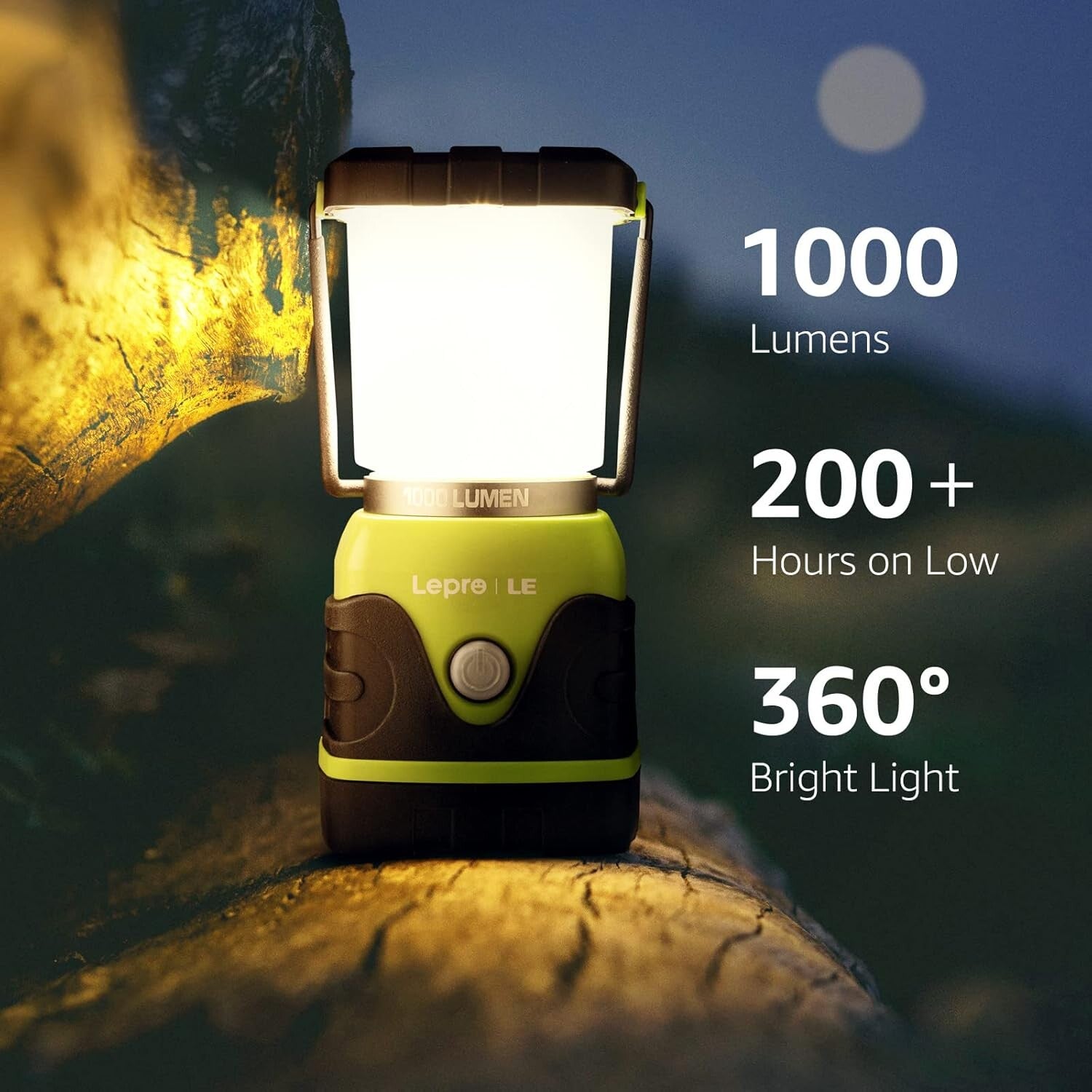 Waterproof Tent Light with 4 Light Modes, Camping Essentials, Portable Lantern Flashlight for Camping, Emergency Light, Power Outages, Not Rechargeable