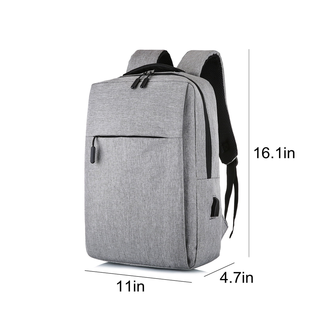 Gray Laptop Backpack 15.6 Inch, Business Slim Durable Laptops Travel Backpacks with USB Charging Port
