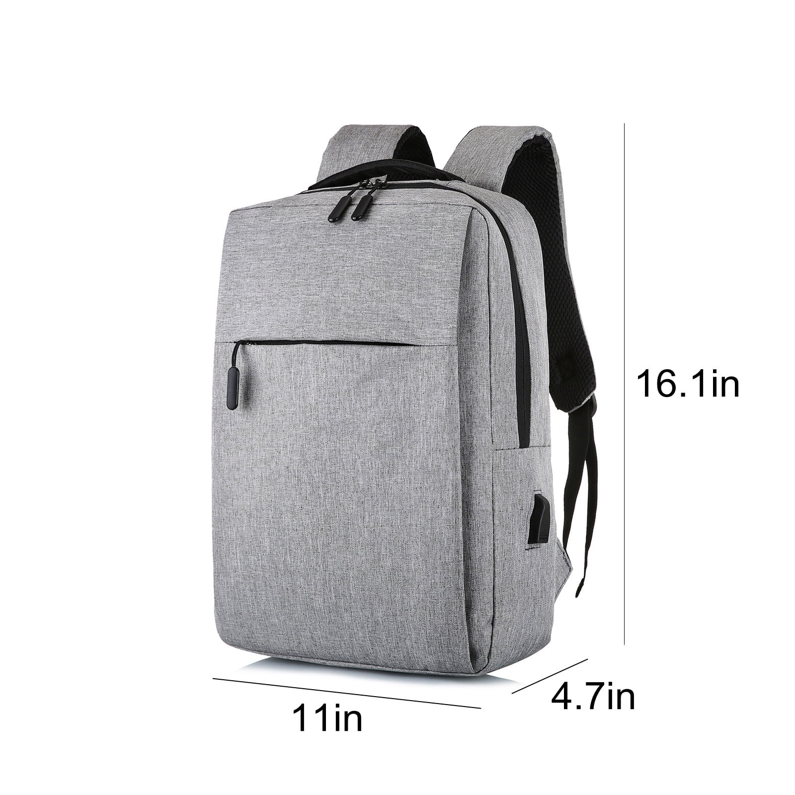 Gray Laptop Backpack 15.6 Inch, Business Slim Durable Laptops Travel Backpacks with USB Charging Port