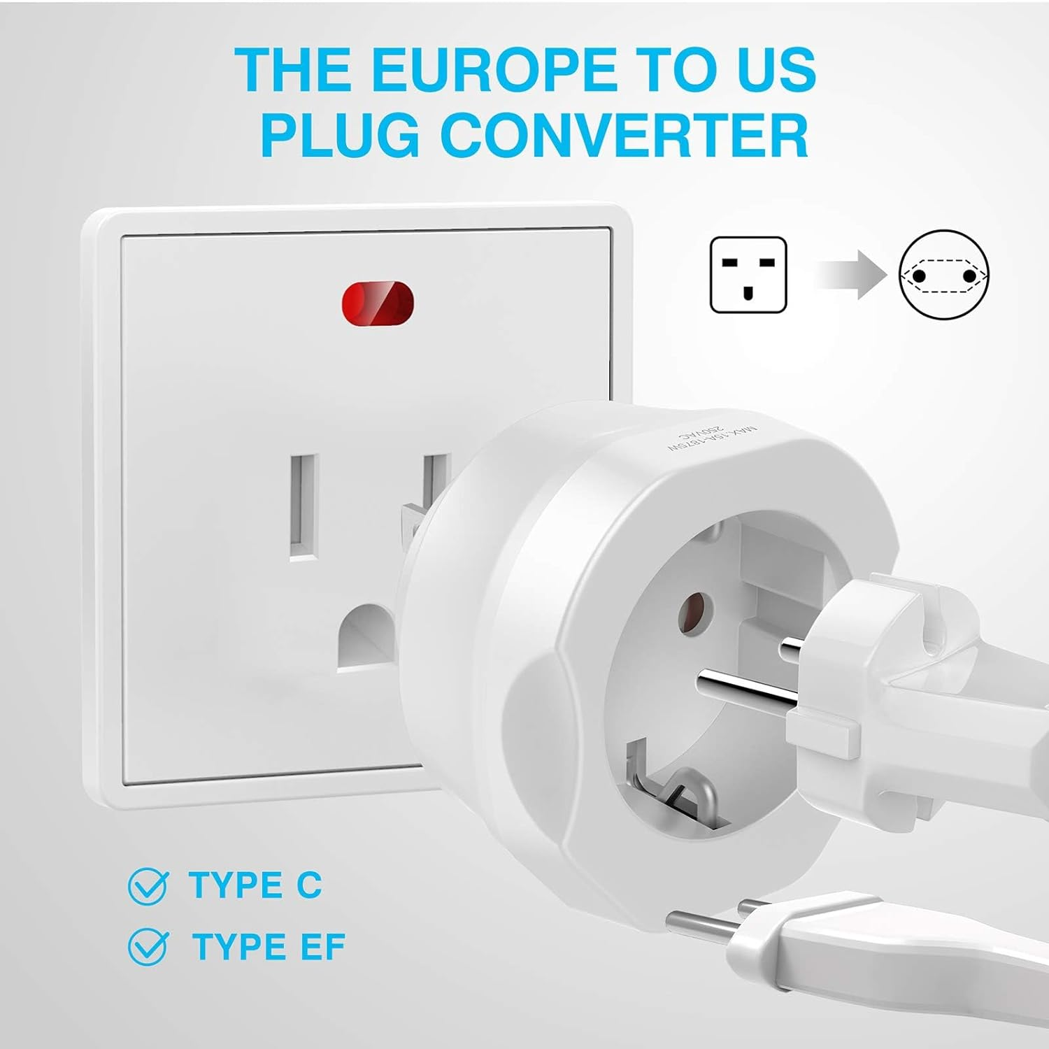 European to US Plug Adapter
