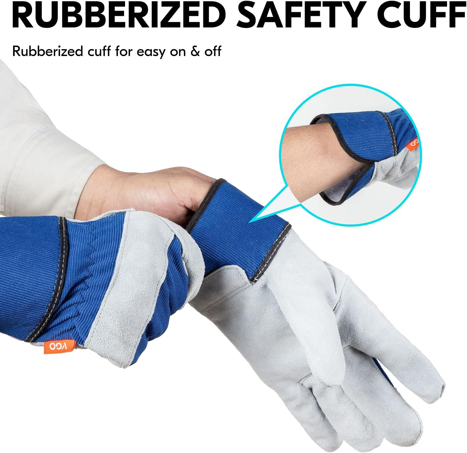 1-Pair Safety Leather Work Gloves