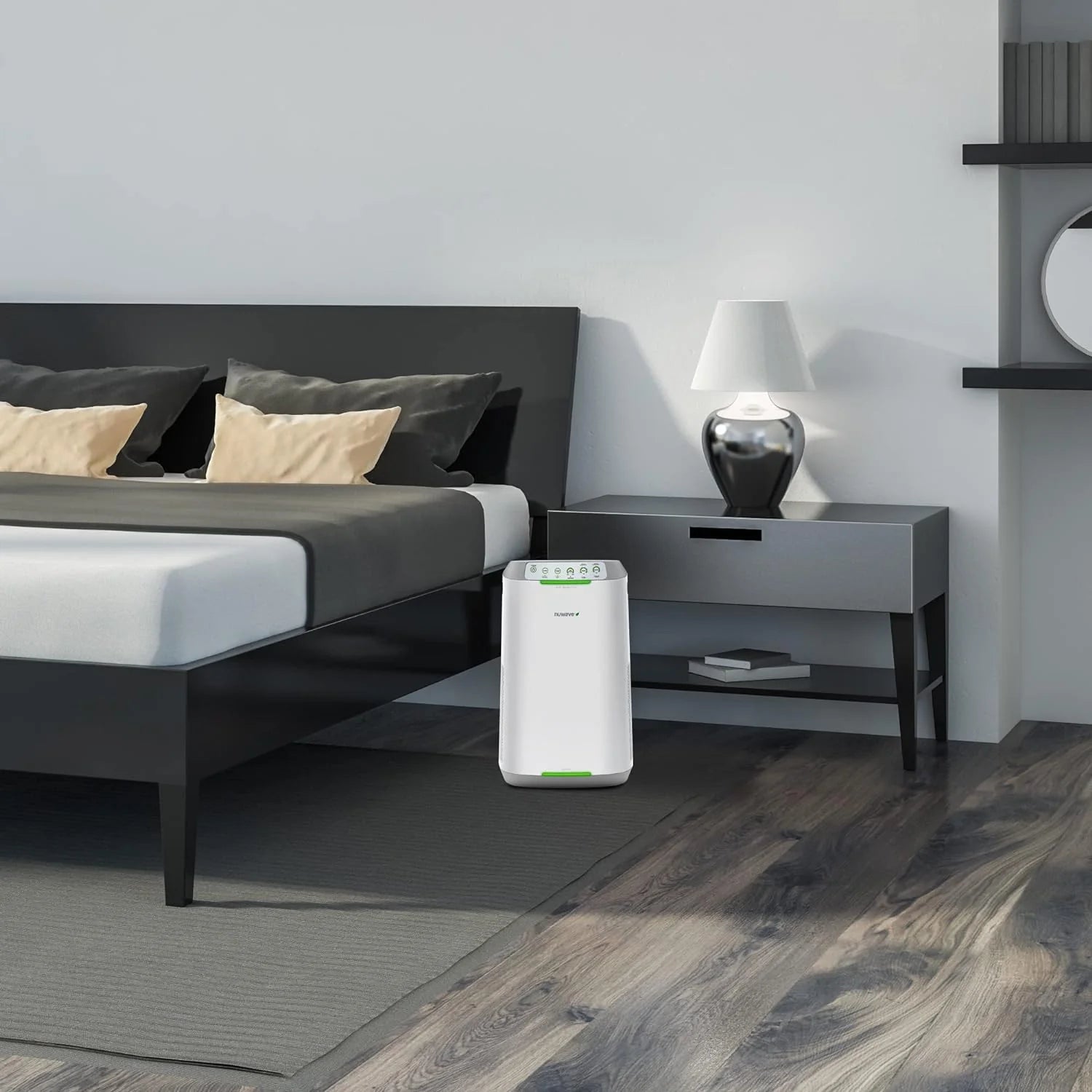 Smart Air Purifiers, ZERO Waste & ZERO Filter Replacements, Covers Up to 2002 Sq.Ft. for Home Large Room Bedroom, 30°, 60°, 90° Vents, 6 Fan Speeds, Sleep Mode, Timer, white
