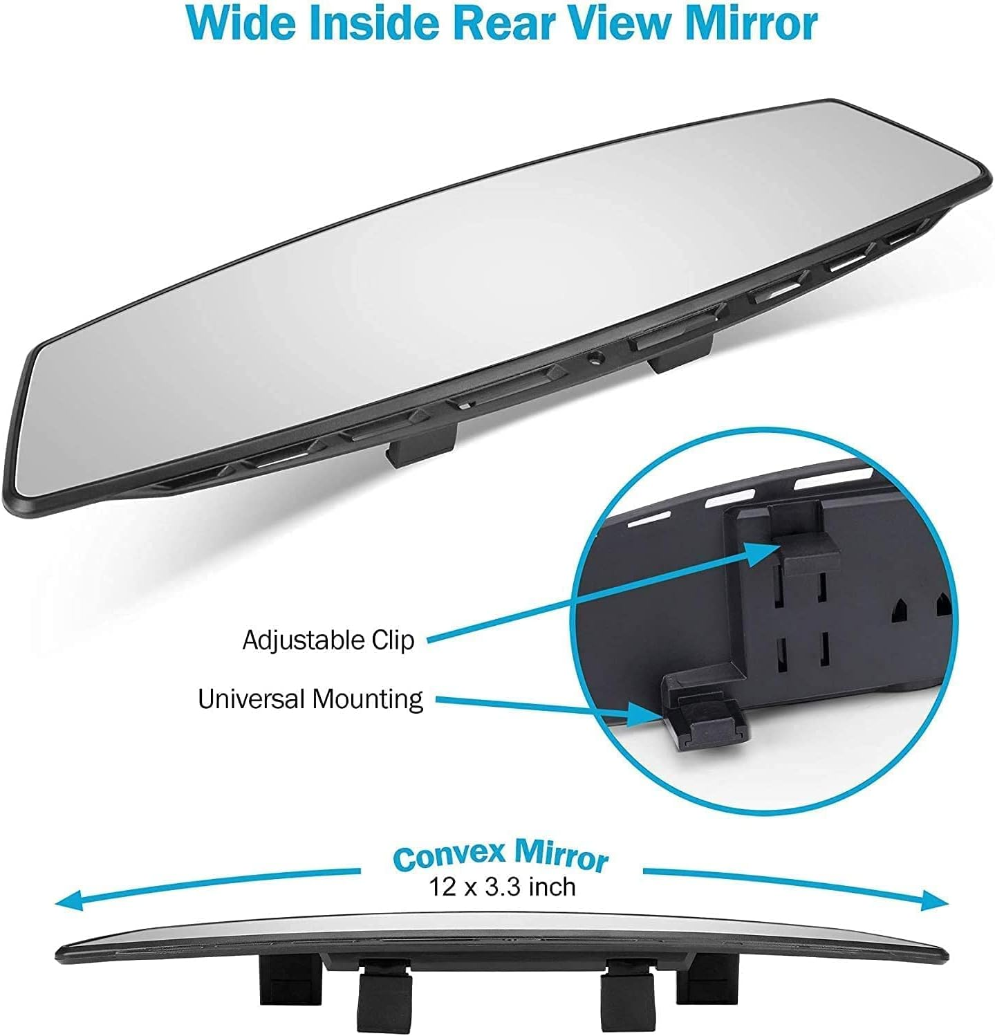 Verivue Universal Panoramic 12-Inch Rear View Mirror.