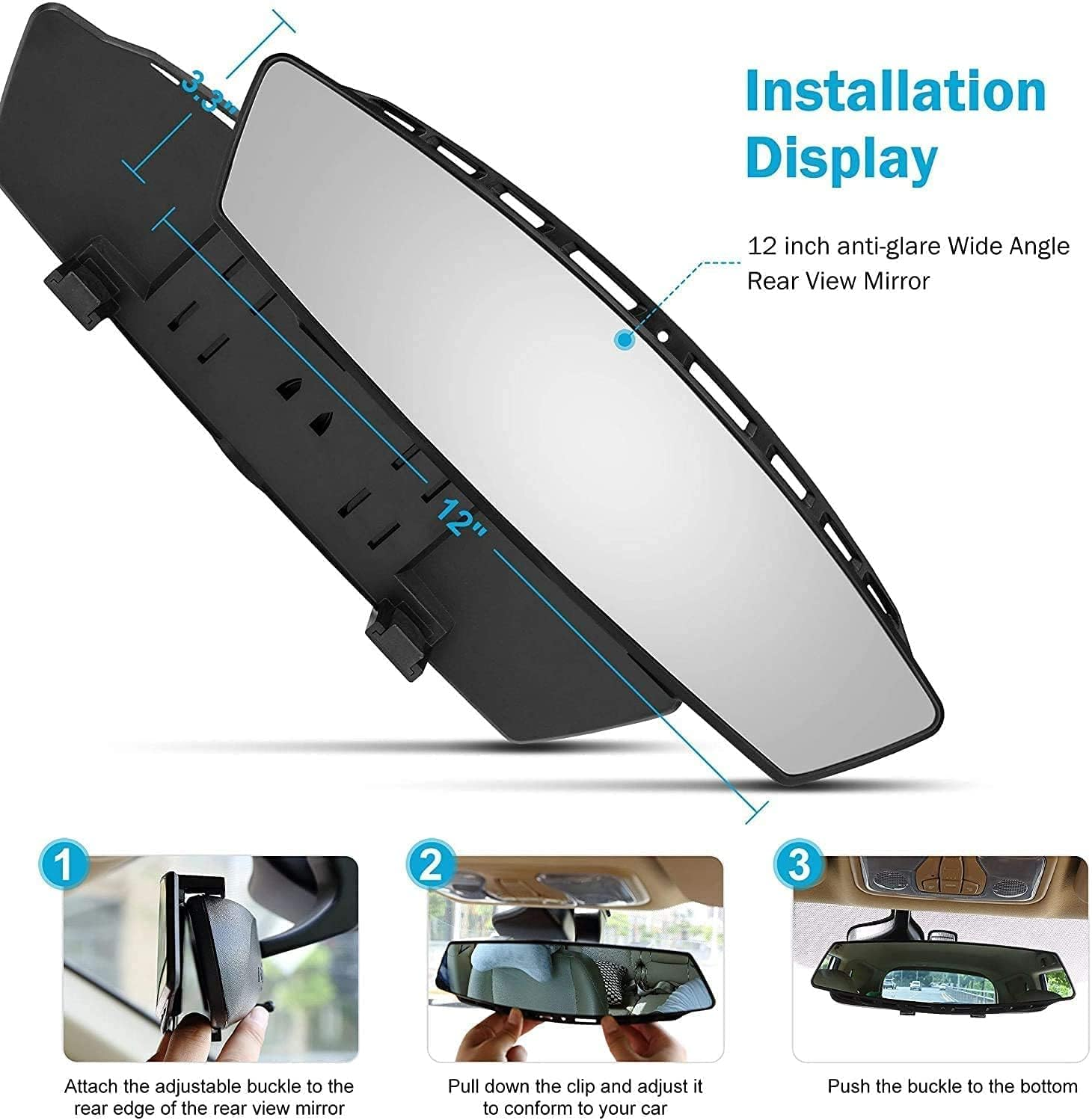 Verivue Universal Panoramic 12-Inch Rear View Mirror.