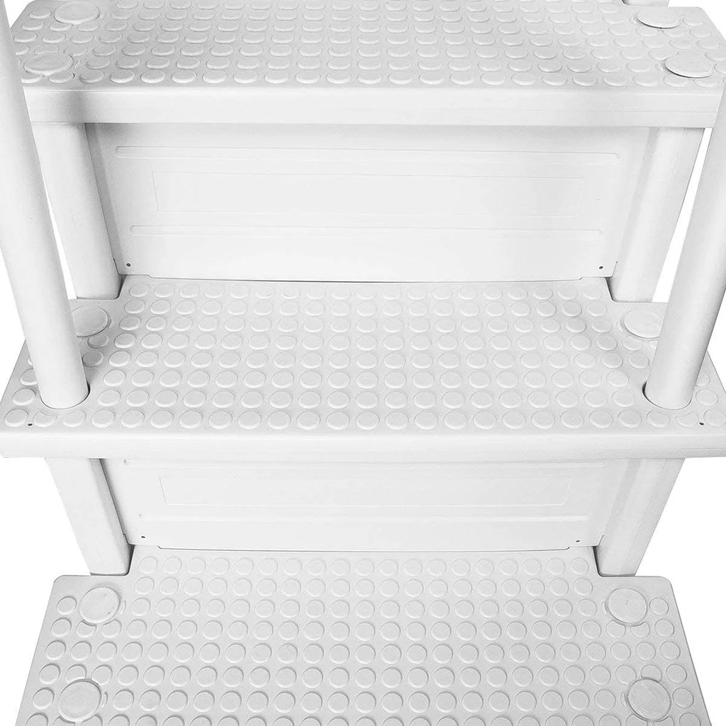 Select Anti-Slip in-Pool Steps | Gray | for Above Ground Swimming Pools | Can Mount to Decks 48" to 54" H | Safety Stairs Capacity Up to 300 lbs