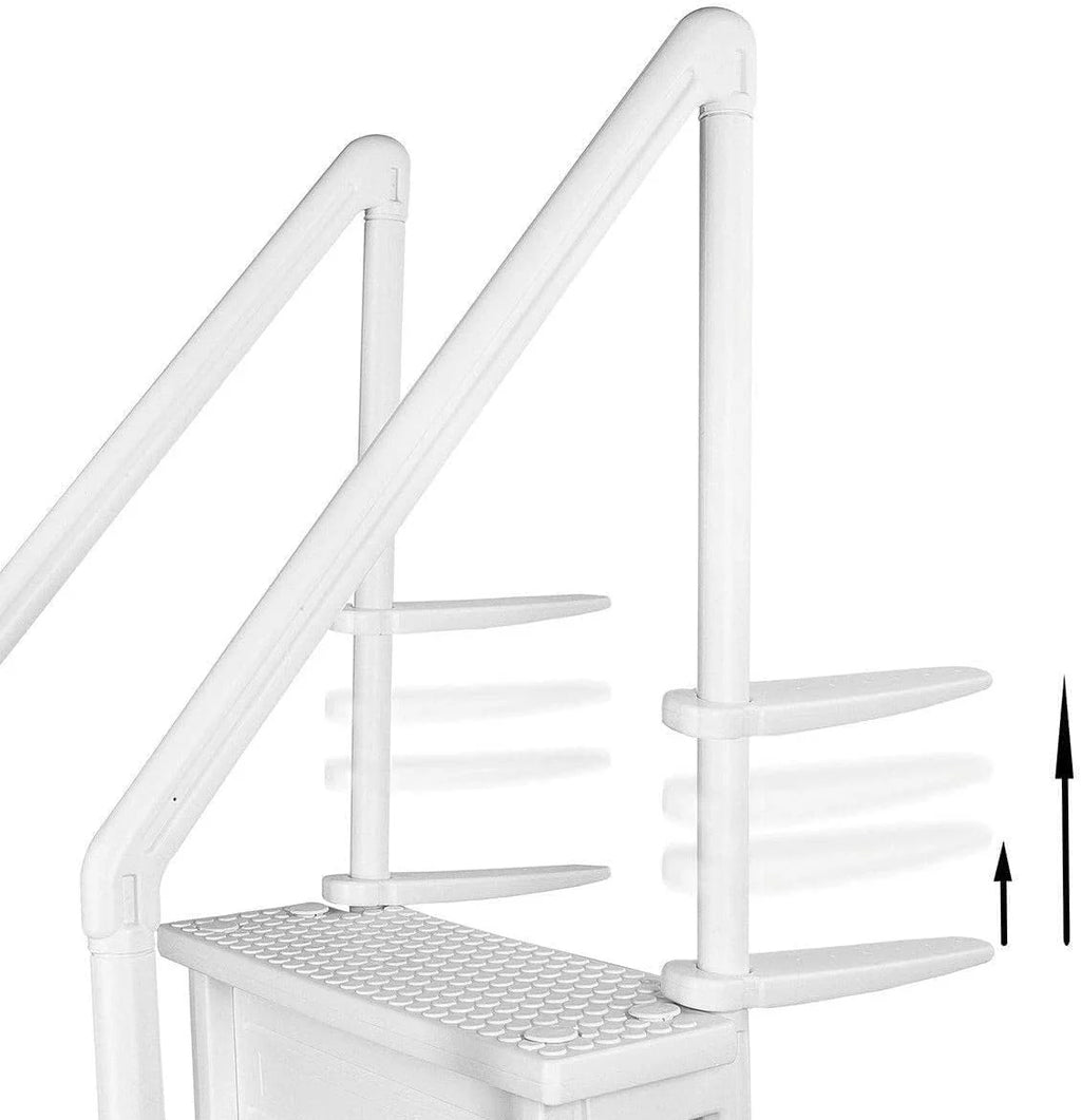 Select Anti-Slip in-Pool Steps | Gray | for Above Ground Swimming Pools | Can Mount to Decks 48" to 54" H | Safety Stairs Capacity Up to 300 lbs