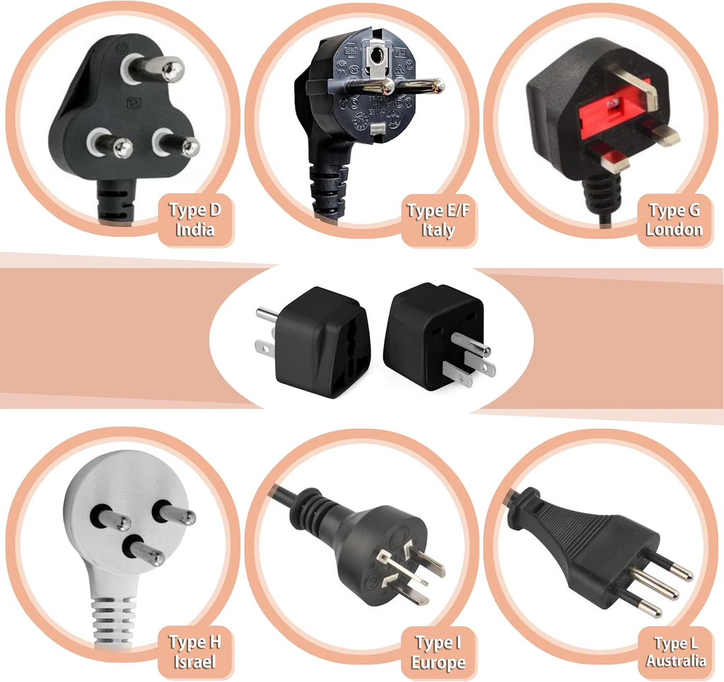 2P UK to US Plug Adapter, Universal Plug Adapter Plug