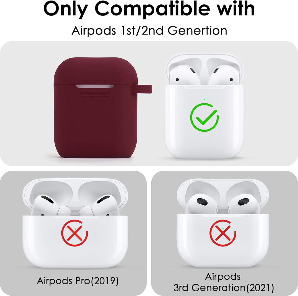 Compatible with Airpod 2&1 Case Cover, Cute Silicone Protective Accessories Cases/Keychain/Pompom.
