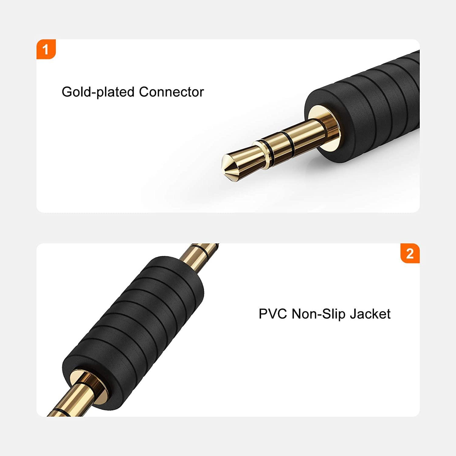 3.5Mm 1/8 Stereo Jack to 3.5Mm Audio Male to Male Adapter Connectors Gold Plated Compatible