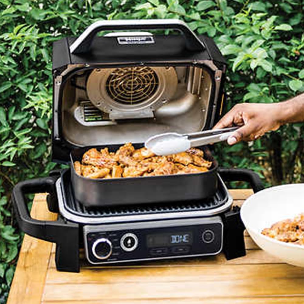 Professional Outdoor Grill and Smoker, Built-in Thermometer, 7-in-1 main grill, BBQ Smoker, Air Fryer, Bake, Bake, dehydrate, Grill, Firewood Pellet, Portable, electric (updated)