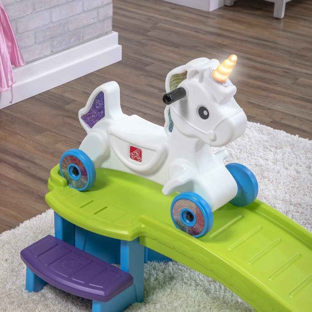 Unicorn Up & Down Roller Coaster Toy for Kids, Ride On Push Car, Indoor/Outdoor Playset, Toddler Ages 2 - 5 years old, Compact Storage, Max Weight 50 lb., Multicolor