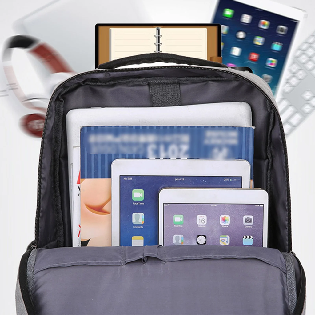 Gray Laptop Backpack 15.6 Inch, Business Slim Durable Laptops Travel Backpacks with USB Charging Port