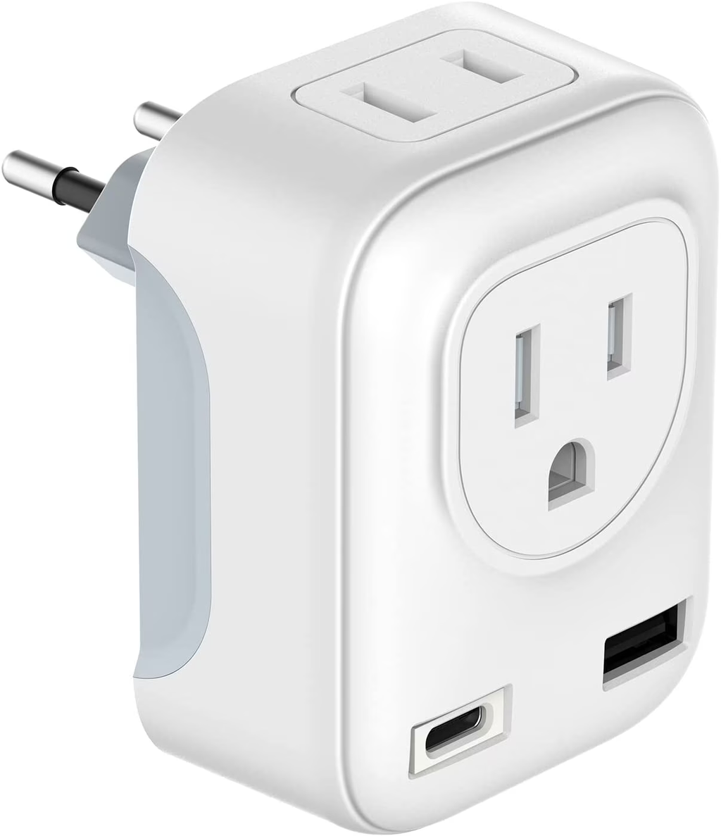 Converter Plug Universal Adapter, 4 in 1 European Power Plug Adapter, 0.2Lb US to Europe Plug Adapter, International Plug Adapter and Converter, Power Converter for International Travel