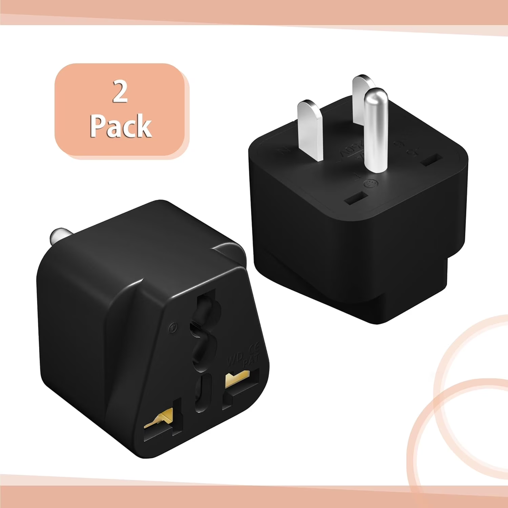2P UK to US Plug Adapter, Universal Plug Adapter Plug